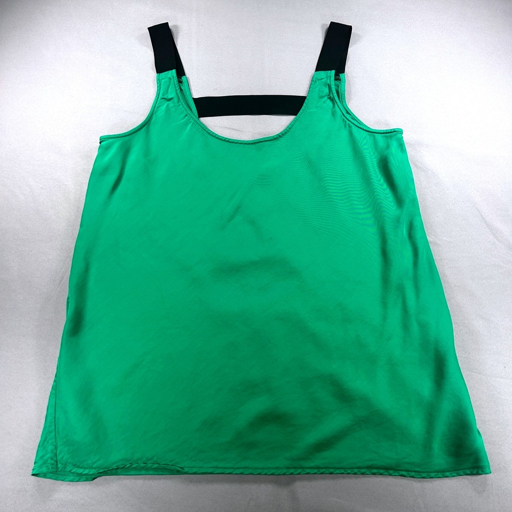 Theory Brand‎ Green Black Sleeveless Tank Top Wardrobe Staple Workwear Small